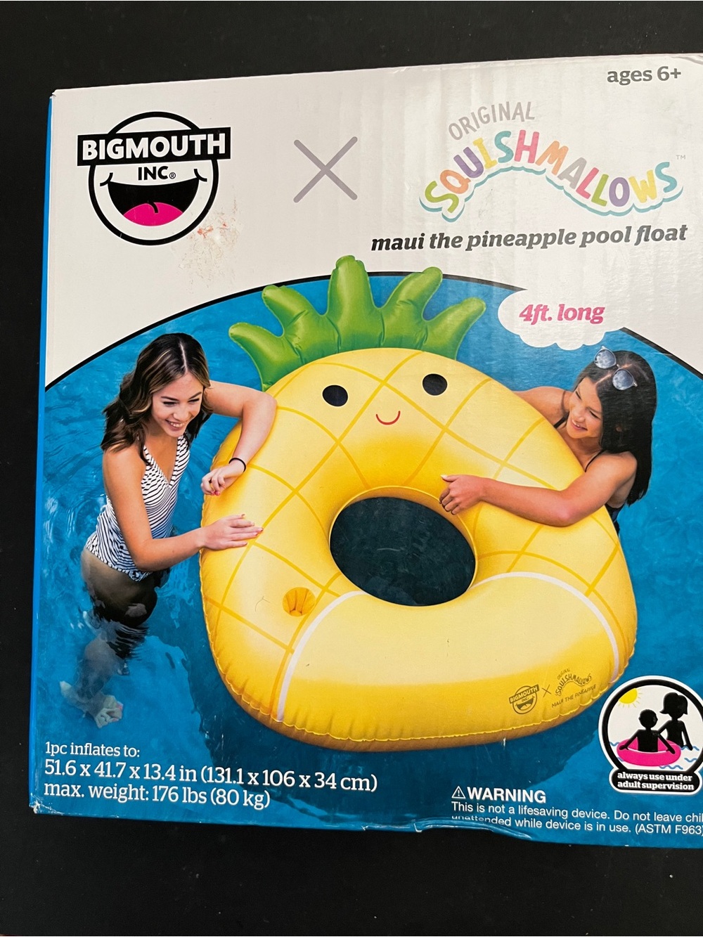 BigMouth Squishmallows Pineapple Kids Pool Float - Yellow & Green